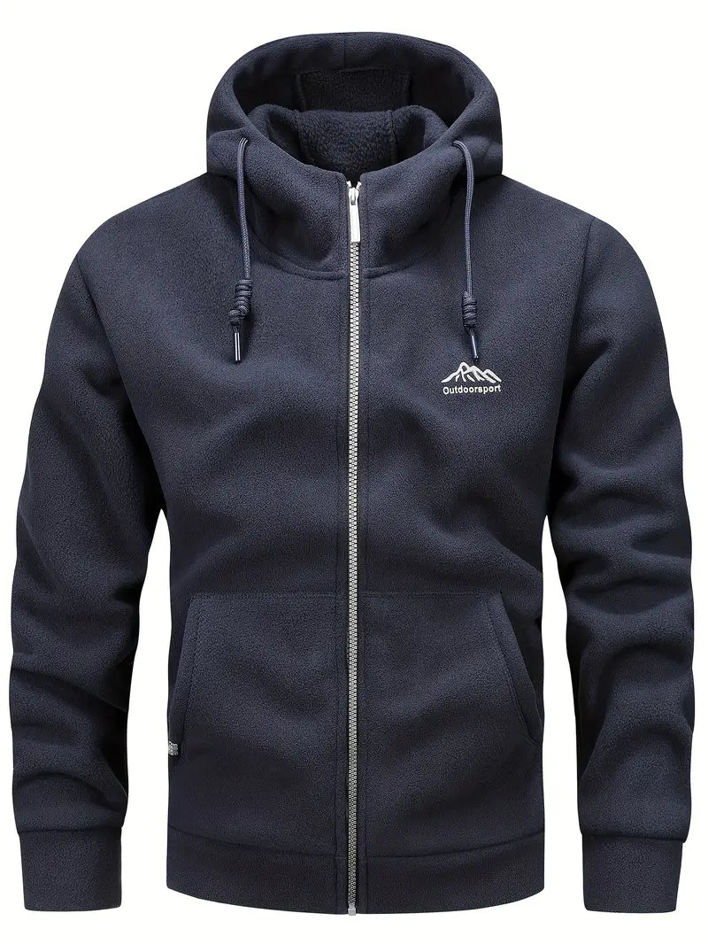 Men's Full-Zip Fleece Hoodie with Soft Warm Fabric