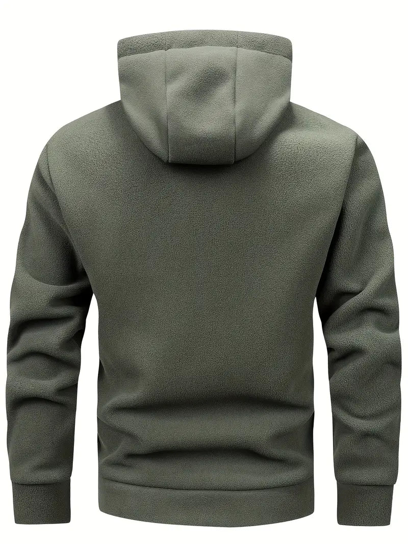 Men's Full-Zip Fleece Hoodie with Soft Warm Fabric