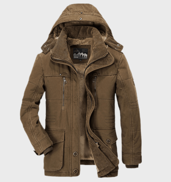 Men's Winter Jacket with Fleece Lining and Hood