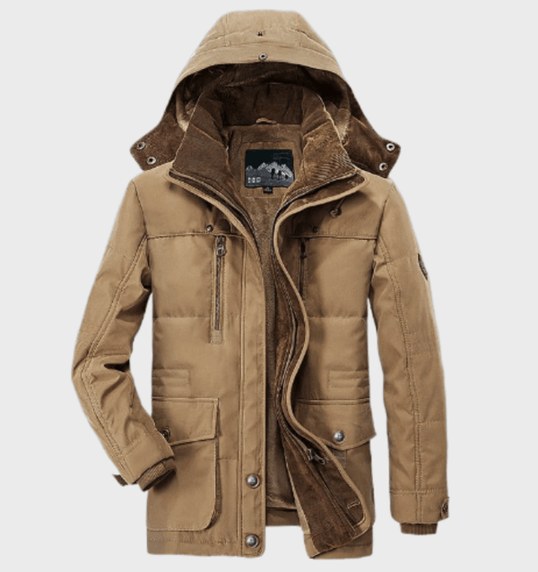 Men's Winter Jacket with Fleece Lining and Hood