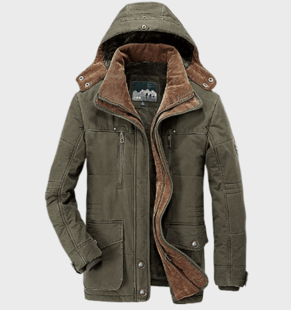 Men's Winter Jacket with Fleece Lining and Hood