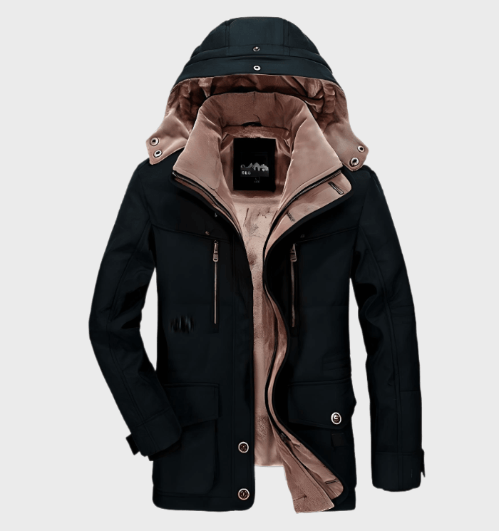 Men's Winter Jacket with Fleece Lining and Hood