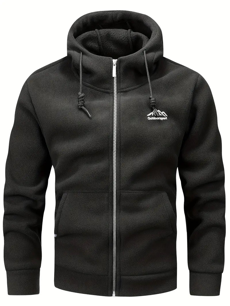 Men's Full-Zip Fleece Hoodie with Soft Warm Fabric