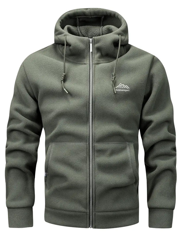 Men's Full-Zip Fleece Hoodie with Soft Warm Fabric