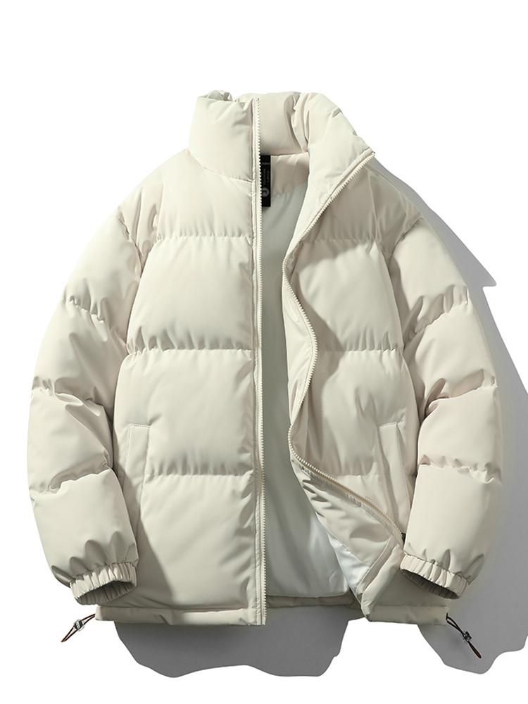 Men's Puffer Jacket with High Collar for Winter Warmth