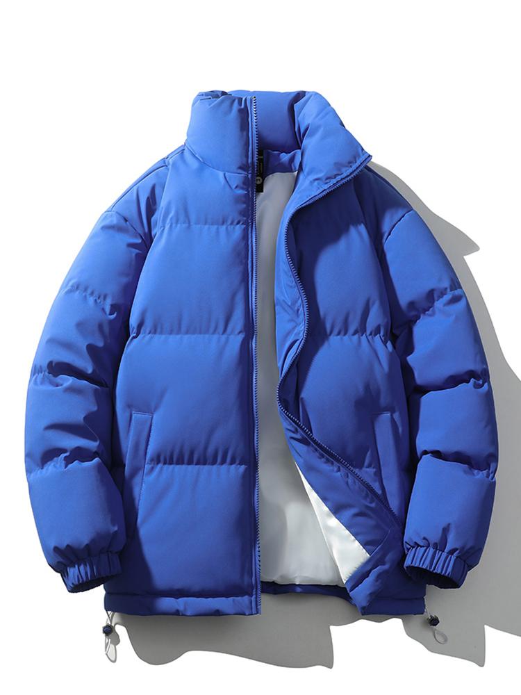 Men's Puffer Jacket with High Collar for Winter Warmth