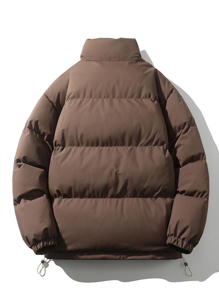 Men's Puffer Jacket with High Collar for Winter Warmth