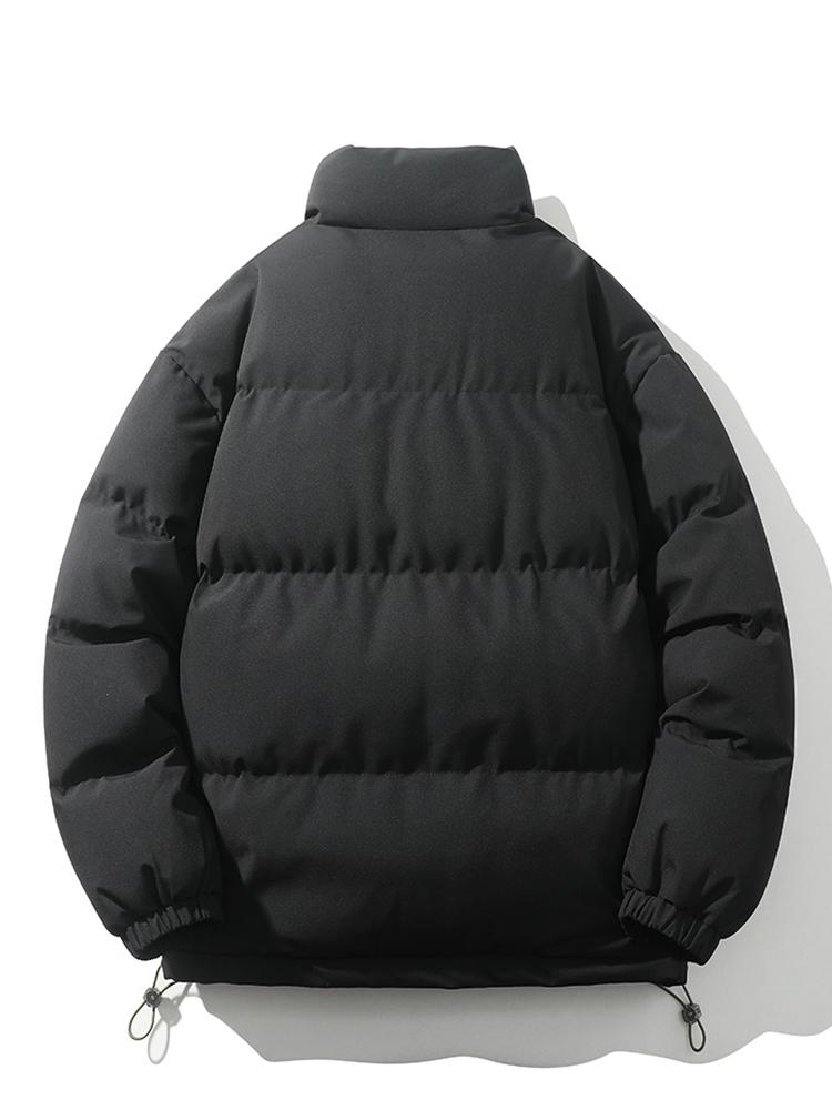 Men's Puffer Jacket with High Collar for Winter Warmth