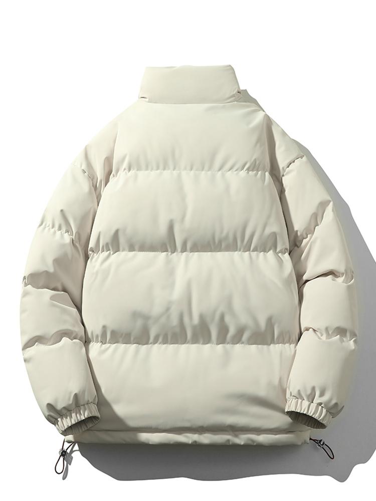 Men's Puffer Jacket with High Collar for Winter Warmth