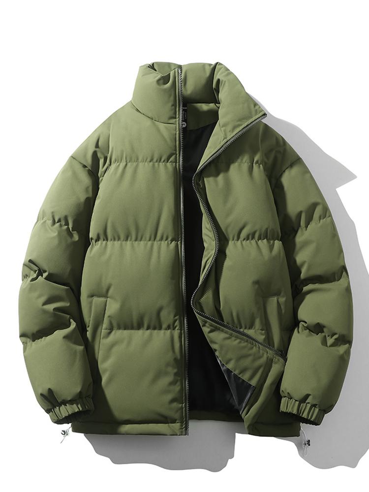 Men's Puffer Jacket with High Collar for Winter Warmth