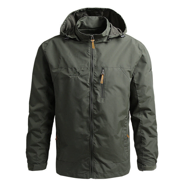 Men's Waterproof Windbreaker Jacket with Hood