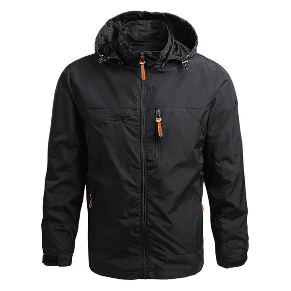 Men's Waterproof Windbreaker Jacket with Hood